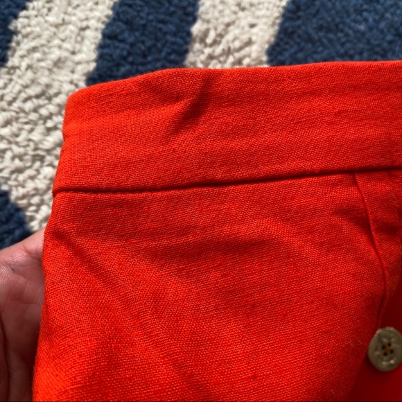 🧡 J.CREW MARINE ORANGE HIGH WAIST LINEN SKIRT! - Picture 8 of 10